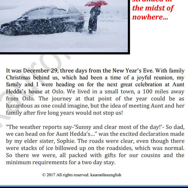 A Narrative Piece: 'CAUGHT IN A SNOW STORM'