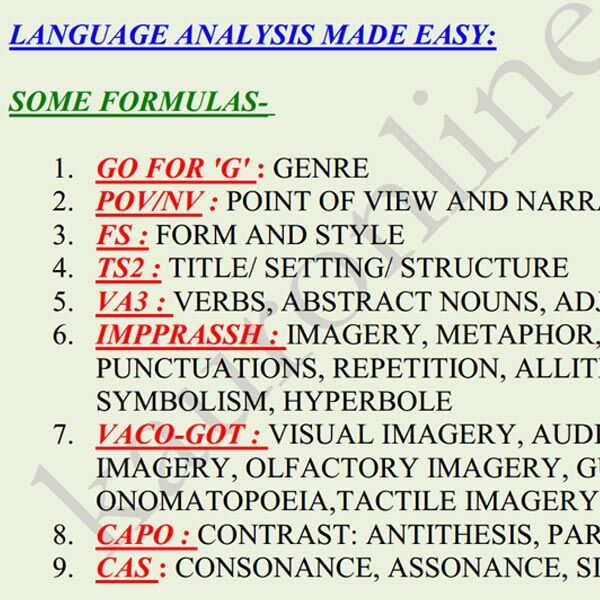 FORMULAS FOR LANGUAGE ANALYSIS 2