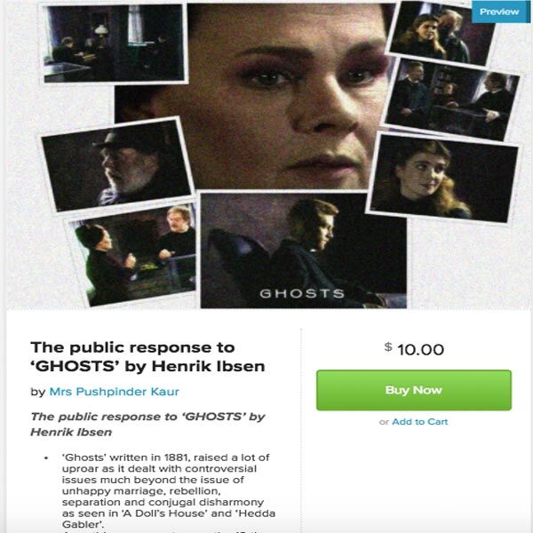 The public response to GHOSTS by Henrik Ibsen
